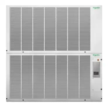 Uniflair front flow chilled water, fan wall 200-500kW, front view of white louvered cooling panel