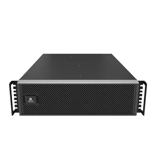 Vertiv Liebert GXT5-8000IRT5UXLN 8000VA Online Double Conversion UPS, 4u rackmount ups with mounting ears, front view