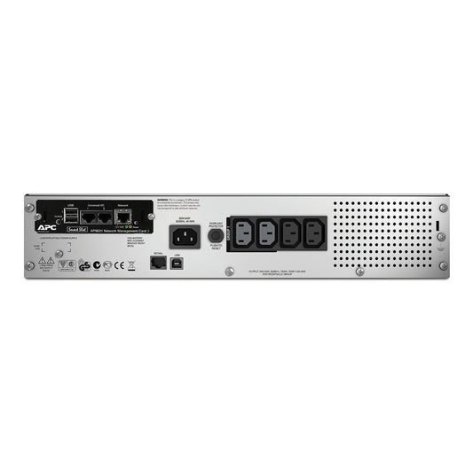 SMT750RMI2UNC - APC Smart-UPS, Line Interactive, 750VA, Rackmount 2U, 230V, 4x IEC C13 outlets, Network Card, AVR, LCD - ima…