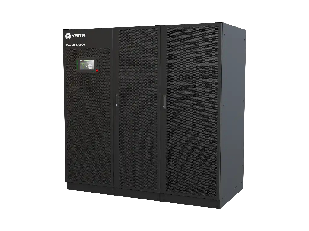 Vertiv™ PowerUPS 9000, angled view of tower power cabinet