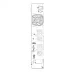 Socomec 1100VA Online Rackmount/Tower UPS - 900W, technical schematic diagram vertical layout
