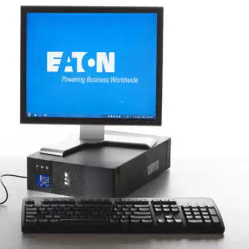 Eaton 5S UPS, unit under desktop monitor