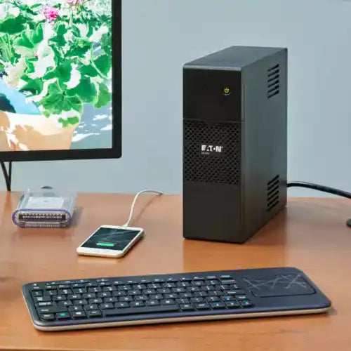 Eaton 5S UPS, tower in office desk setup
