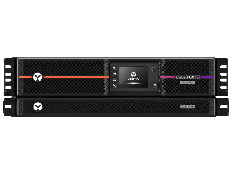 Vertiv™ Liebert® GXT5 Lithium-Ion UPS - GXT5LI-10KGVRT3UXLN, rear panel with connections and outlets