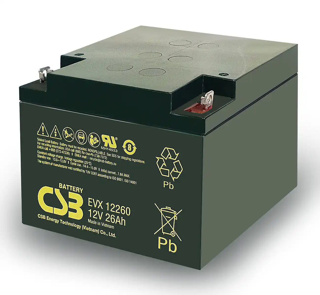 EVX260, battery with top threaded terminal posts