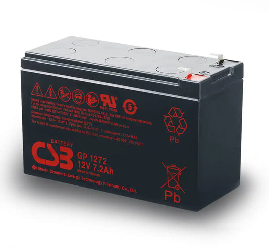 GP1272, front view of rectangular battery