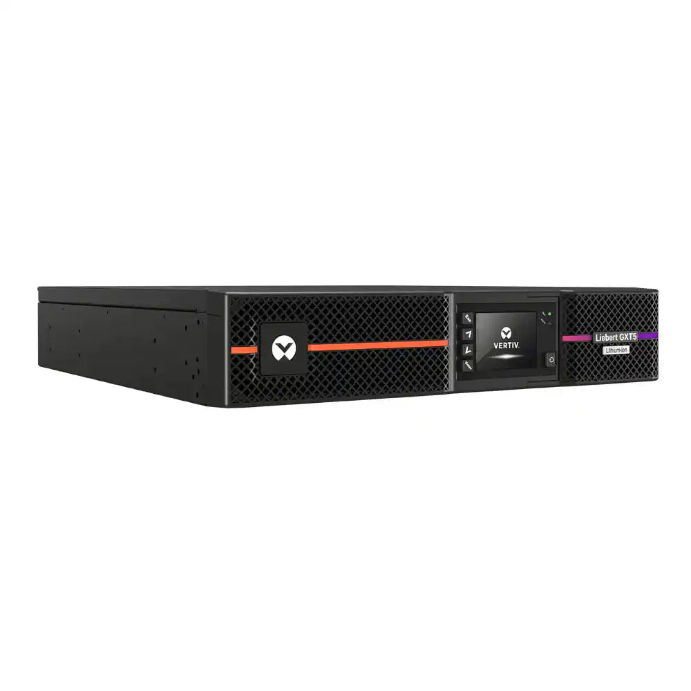Vertiv Liebert GXT5LI-1500IRT2UXL, angled front view of rack unit