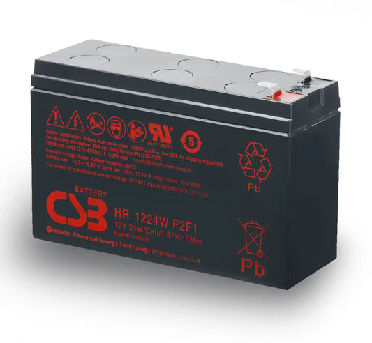 HR1224, angled top view of battery