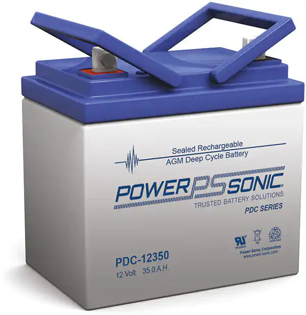 Power-Sonic PDC Series Deep Cycle AGM Batteries, sealed battery with top latches shown