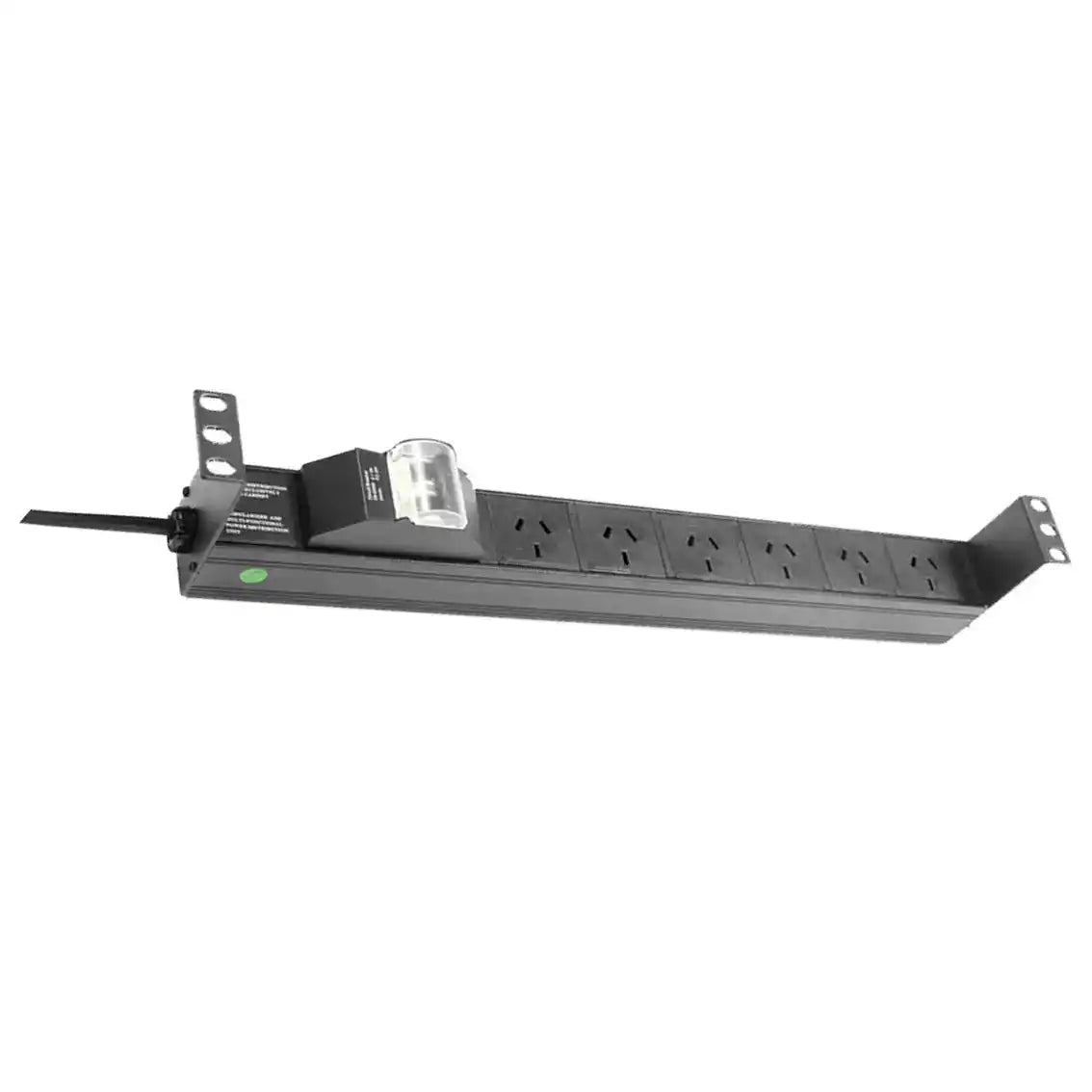 6 Way Horizontal PDU with Australian Sockets, front view of horizontal power strip