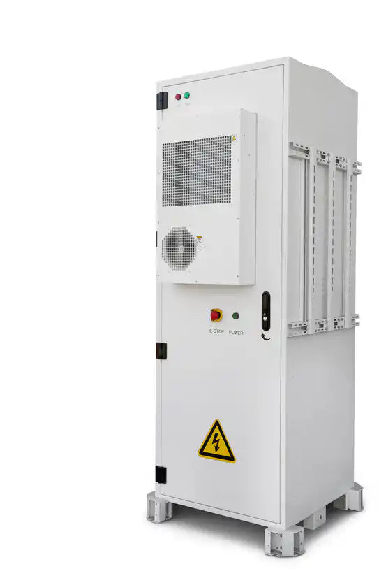Battery Energy Storage Systems (BESS) for Commercial & Industrial Applications, tall white energy storage cabinet, front view