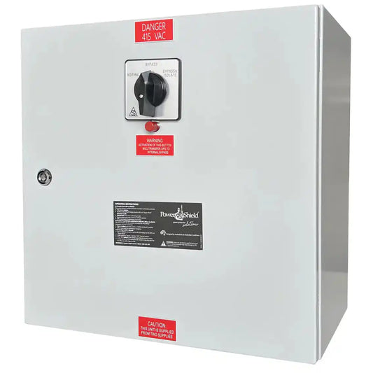 External Maintenance Bypass Switch for 10K 3/1, wall-mounted switch enclosure with selector