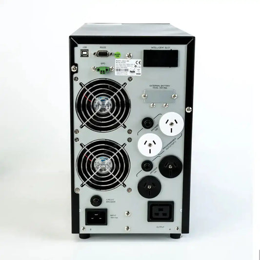 PSCE3000 - PowerShield Centurion 3000VA, rear panel showing fans and connections