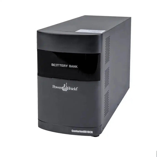 Extended battery with charger for PSCE2000 & PSCE3000, tower battery cabinet angled view