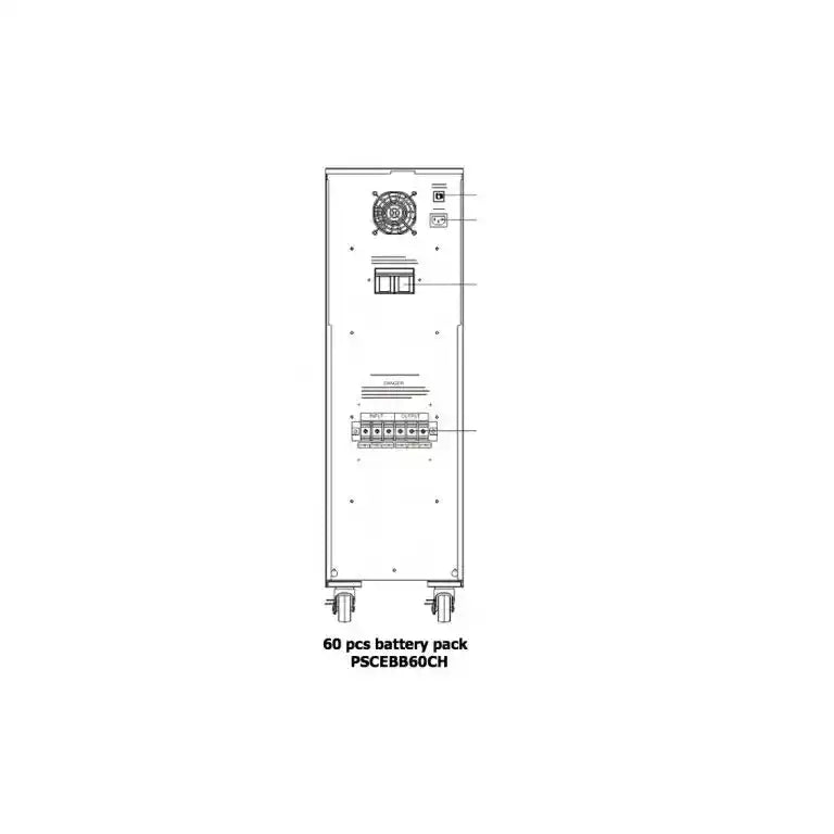 Extended battery with charger for PSCE6000 and PSCE10K, battery cabinet technical schematic diagram