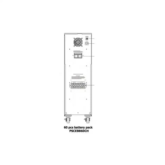 Extended battery with charger for PSCE6000 and PSCE10K, battery cabinet technical schematic diagram