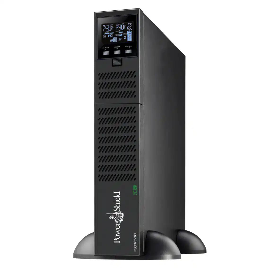 PSCERT3000L - PowerShield Centurion RT 3000VA Long Run, tall tower equipment, front angle view