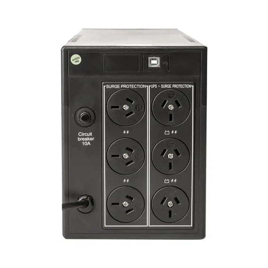 PowerShield Defender 1200VA UPS | AVR, ups front outlet panel with labels