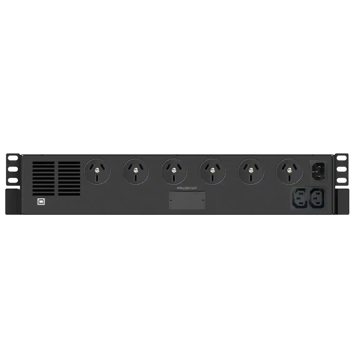 PowerShield Defender Rackmount 800VA UPS, rackmount rear panel outlet and connector view
