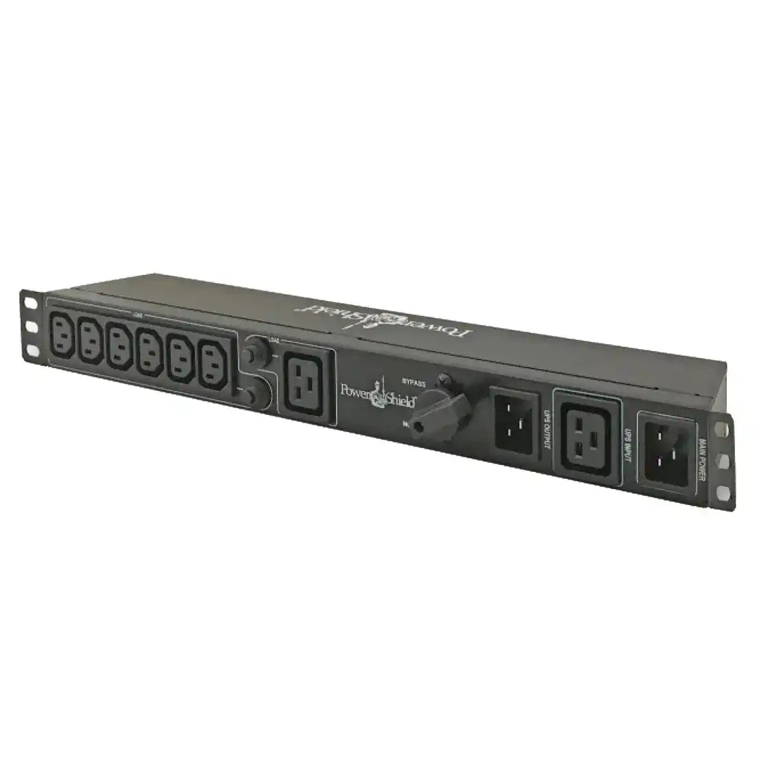 MBS Plus Hot Swap PDU (3kVA), front view of horizontal rack-mounted outlet strip