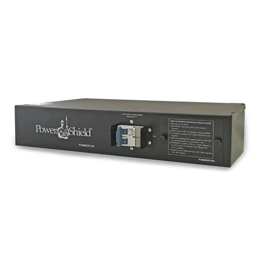 External Maintenance Bypass Switch 10kVA, black enclosure unit angled view