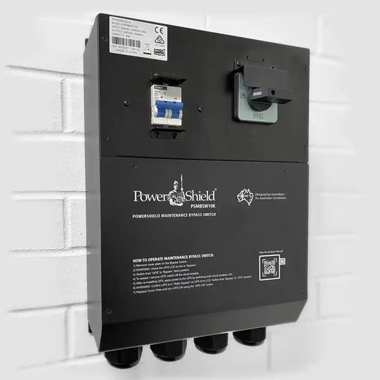 External Maintenance Bypass Switch, 10kVA, wall-mounted switch panel front view