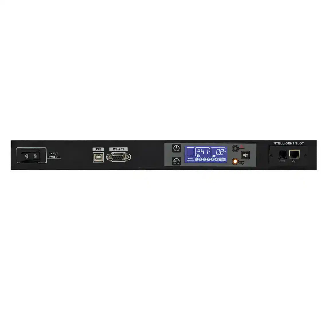 Navigator Smart PDU, front control panel with digital display and connectors