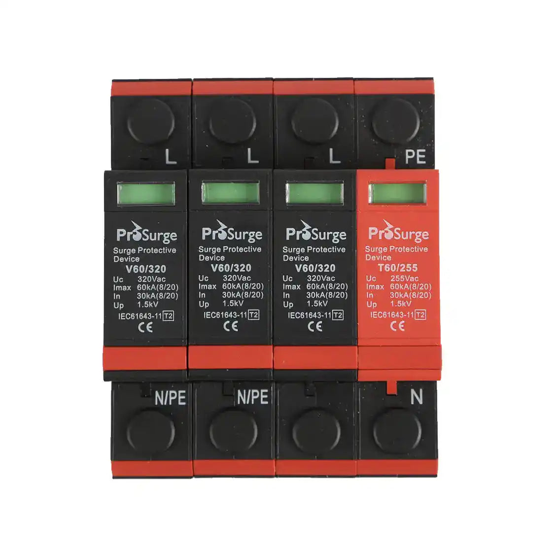 PowerShield 60kA Three Phase Surge Diverter, front view of multi-module surge protector