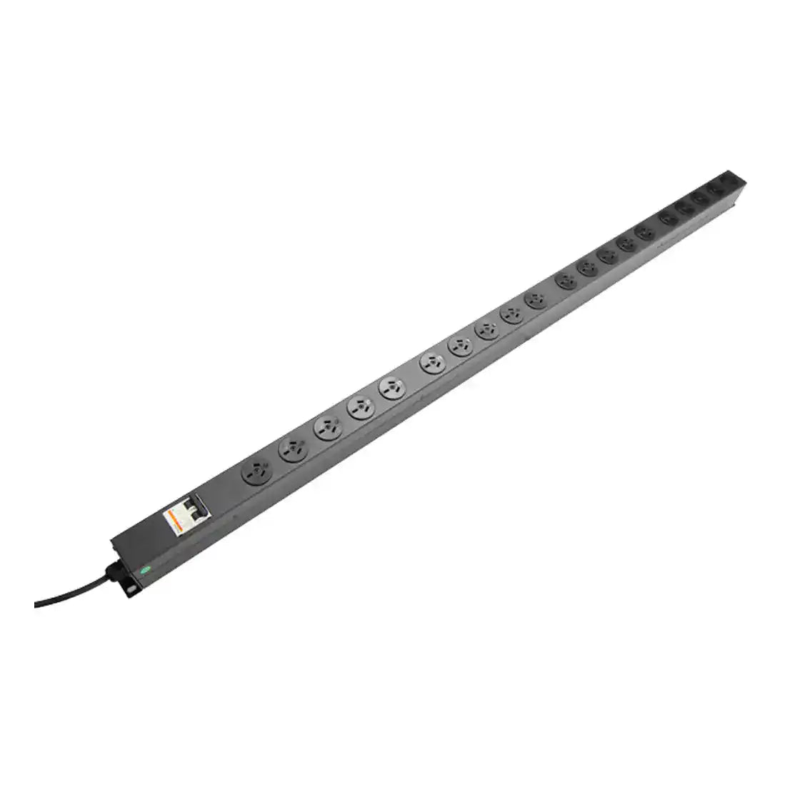 20 Way Vertical PDU with 20 Australian Sockets, 10A Input, vertical power strip angled view