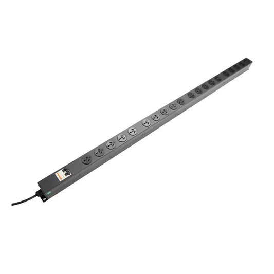 20 Way Vertical PDU with 20 Australian Sockets, 10A Input, vertical power strip angled view