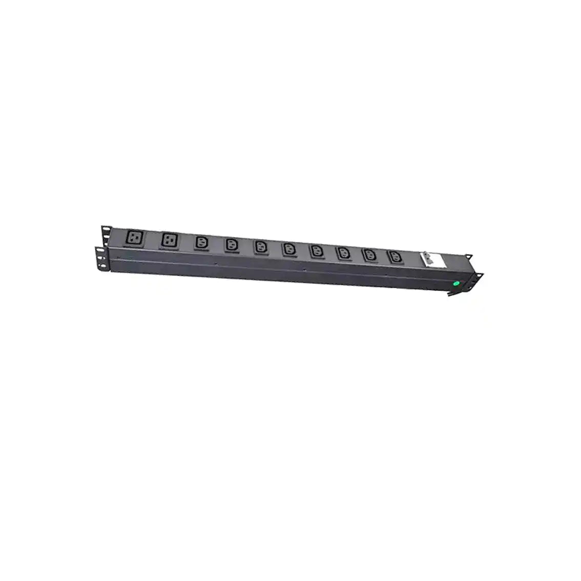 10 Outlet Vertical IEC PDU C20 Input, vertical power strip outlets overhead view