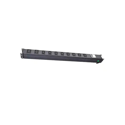 10 Outlet Vertical IEC PDU C20 Input, vertical power strip outlets overhead view