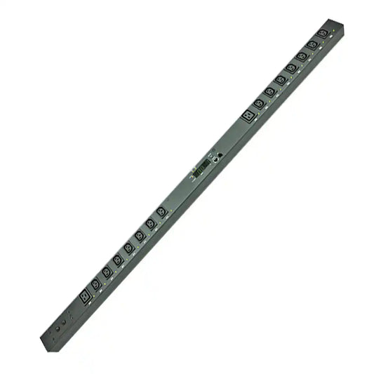 Network Switched PDU 16 Port 32A, power distribution bar angled view