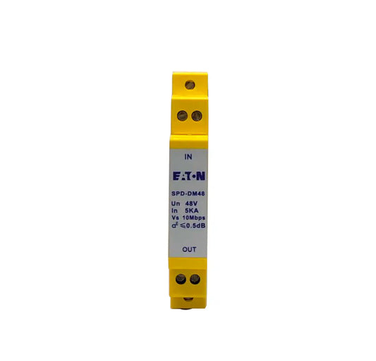 Eaton SPD-DM series, yellow and gray surge device vertical