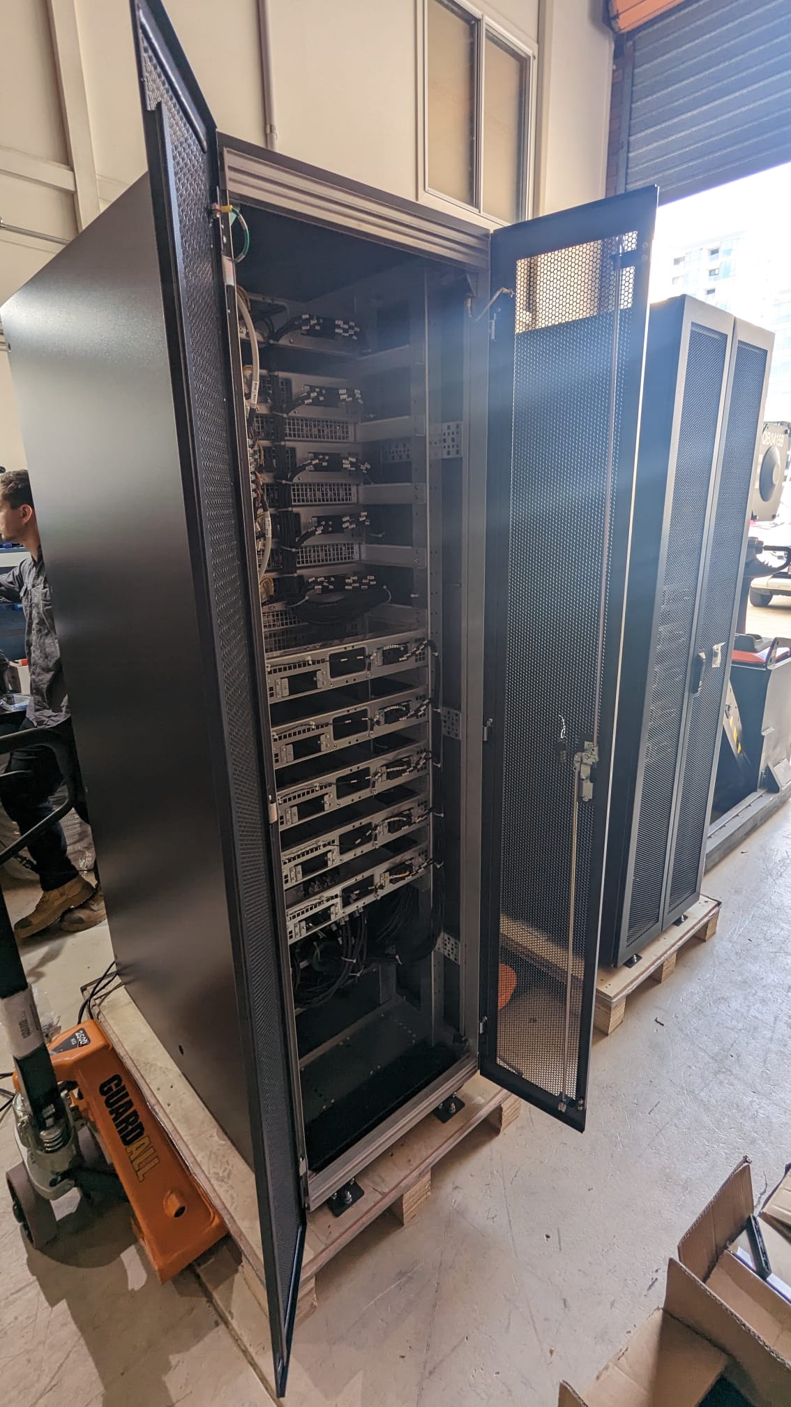 Vertiv APM 150kVA Maintenance inspection prior to being transported to client site in Darwin