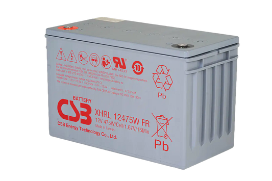 XHRL12475FR, large rectangular battery angled view from above