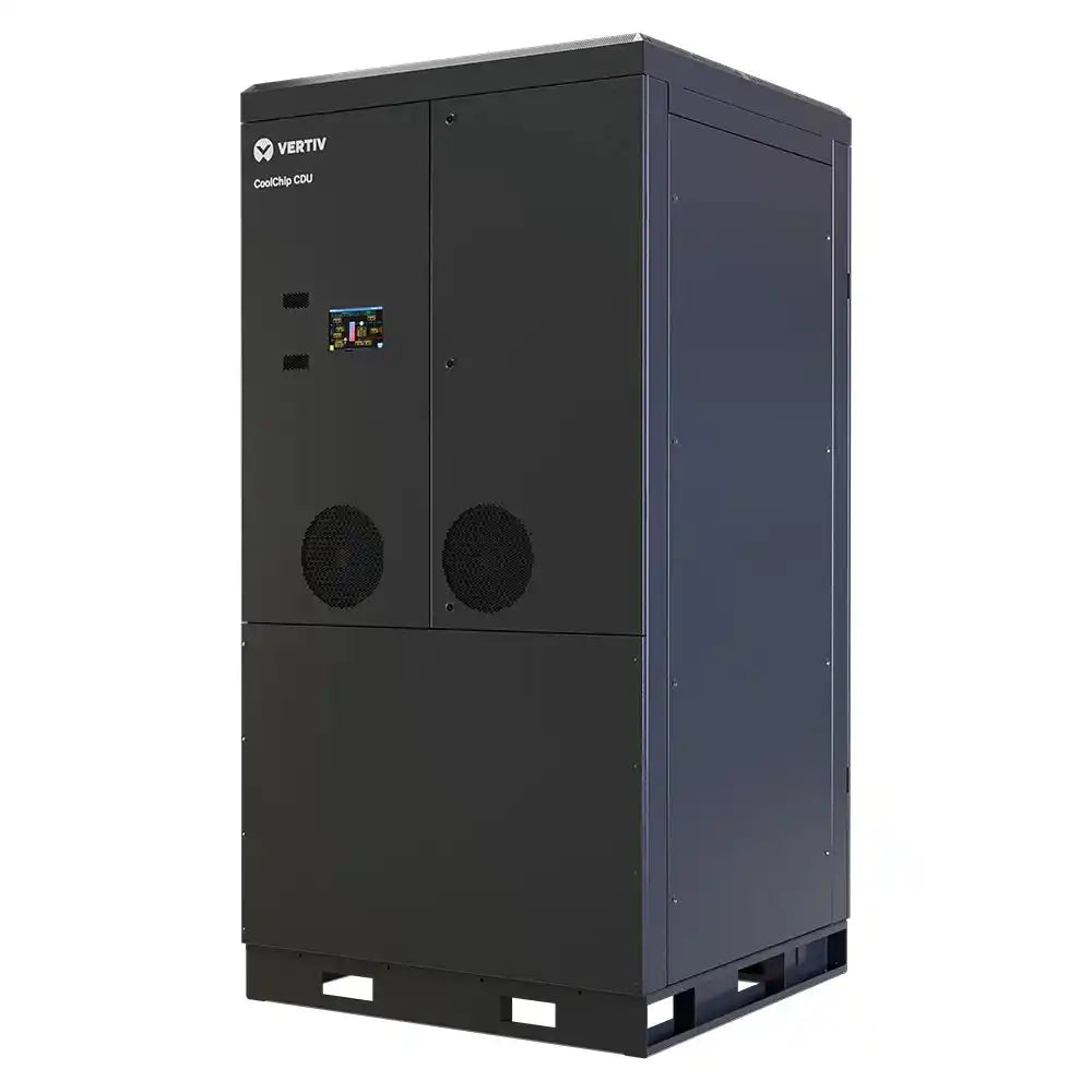 Vertiv™ CoolChip CDU, cooling unit front-angled view