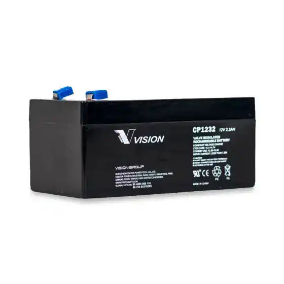Vision CP1232 12V 3.2AH | CP SERIES | Replacement Battery, small battery with blue terminals