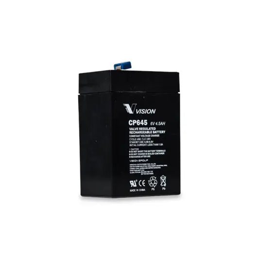 CP645 - 6V 4.5AH CP SERIES VRLA,AGM | F1 | 70L × 47W × 101H, TOTAL 107H