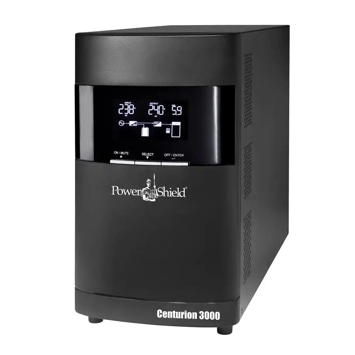 PSCE3000 - PowerShield Centurion 3000VA, front view of tower unit