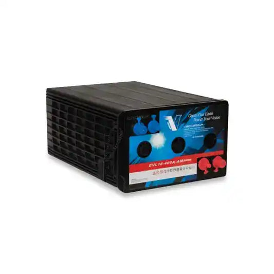 6V 400AH DRYCELL VRLA,AGM | AM | 295L × 180W × 405H, TOTAL 426H, battery module angled view