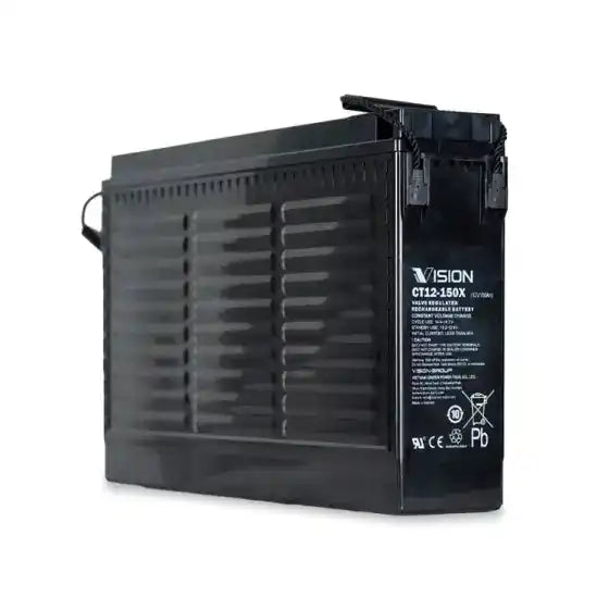 Vision CT12-150X 12V 150AH | CT SERIES, tall battery with ribbed cooling panels