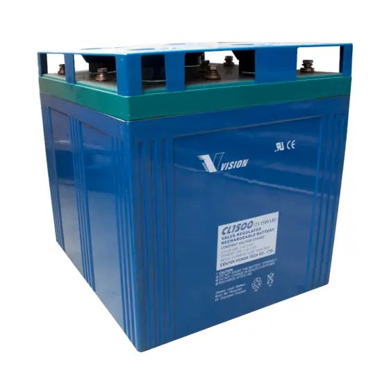 2V 1500AH CL SERIES VRLA,AGM | M8 | 400L × 350W × 345H, TOTAL 382H