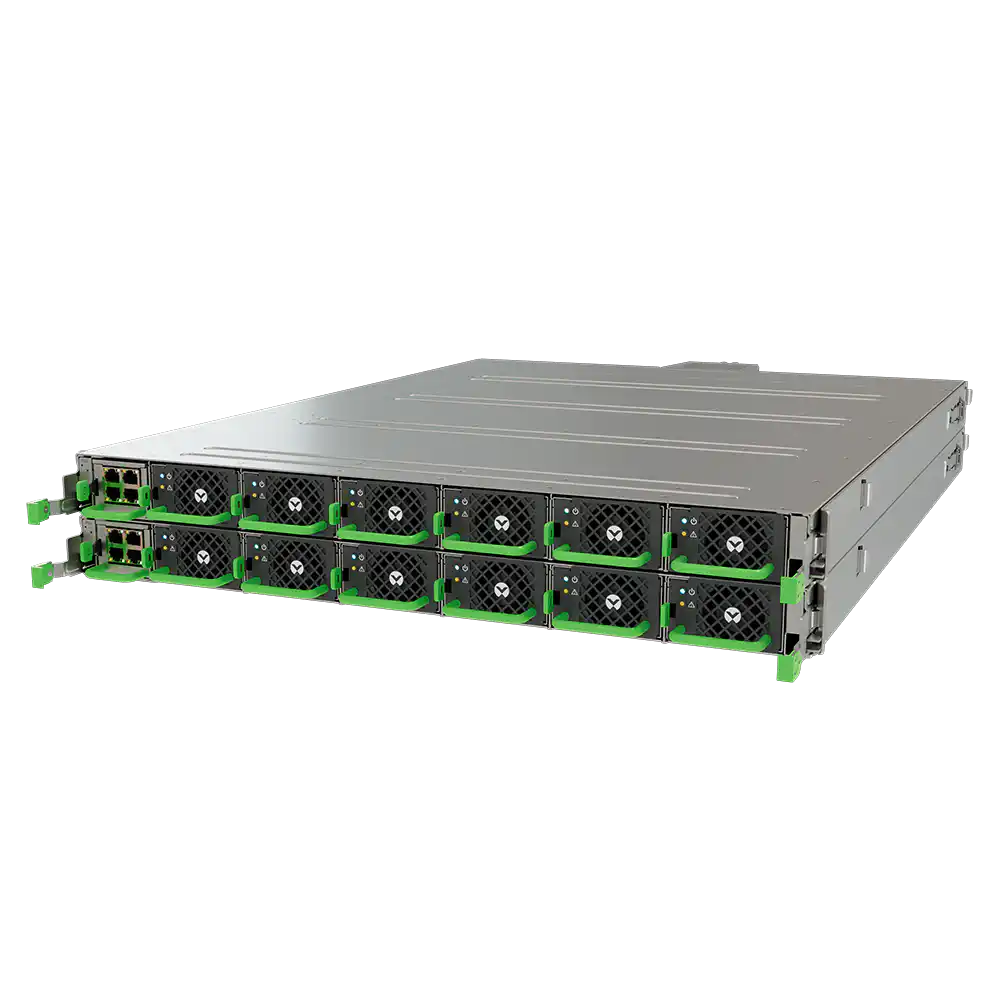 Vertiv™ PowerDirect In-Rack 33kW 50V DC Power System, stacked rack units system view