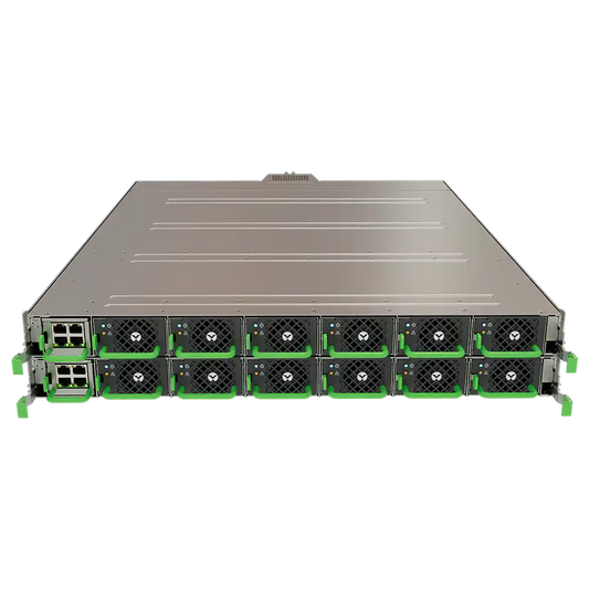Vertiv™ PowerDirect In-Rack 33kW 50V DC Power System, rack-mounted system top angled view