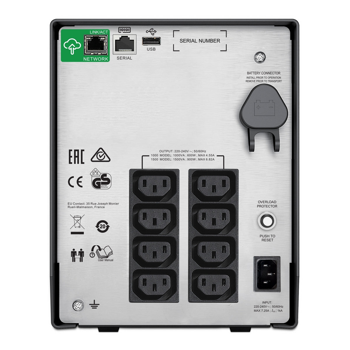 SMC1000IC - APC Smart-UPS C, Line Interactive, 1000VA, Tower, 230V, 8x IEC C13 outlets, SmartConnect port, USB and Serial co…