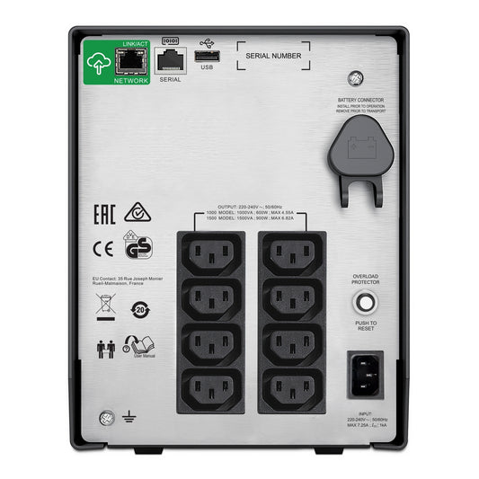 SMC1000IC - APC Smart-UPS C, Line Interactive, 1000VA, Tower, 230V, 8x IEC C13 outlets, SmartConnect port, USB and Serial co…