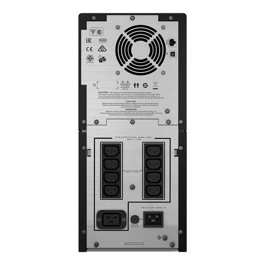 SMC3000I - APC Smart-UPS C, Line Interactive, 3kVA, Tower, 230V, 8x IEC C13+1x IEC C19 outlets, USB and Serial communication…