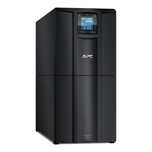 SMC3000I - APC Smart-UPS C, Line Interactive, 3kVA, Tower, 230V, 8x IEC C13+1x IEC C19 outlets, USB and Serial communication…