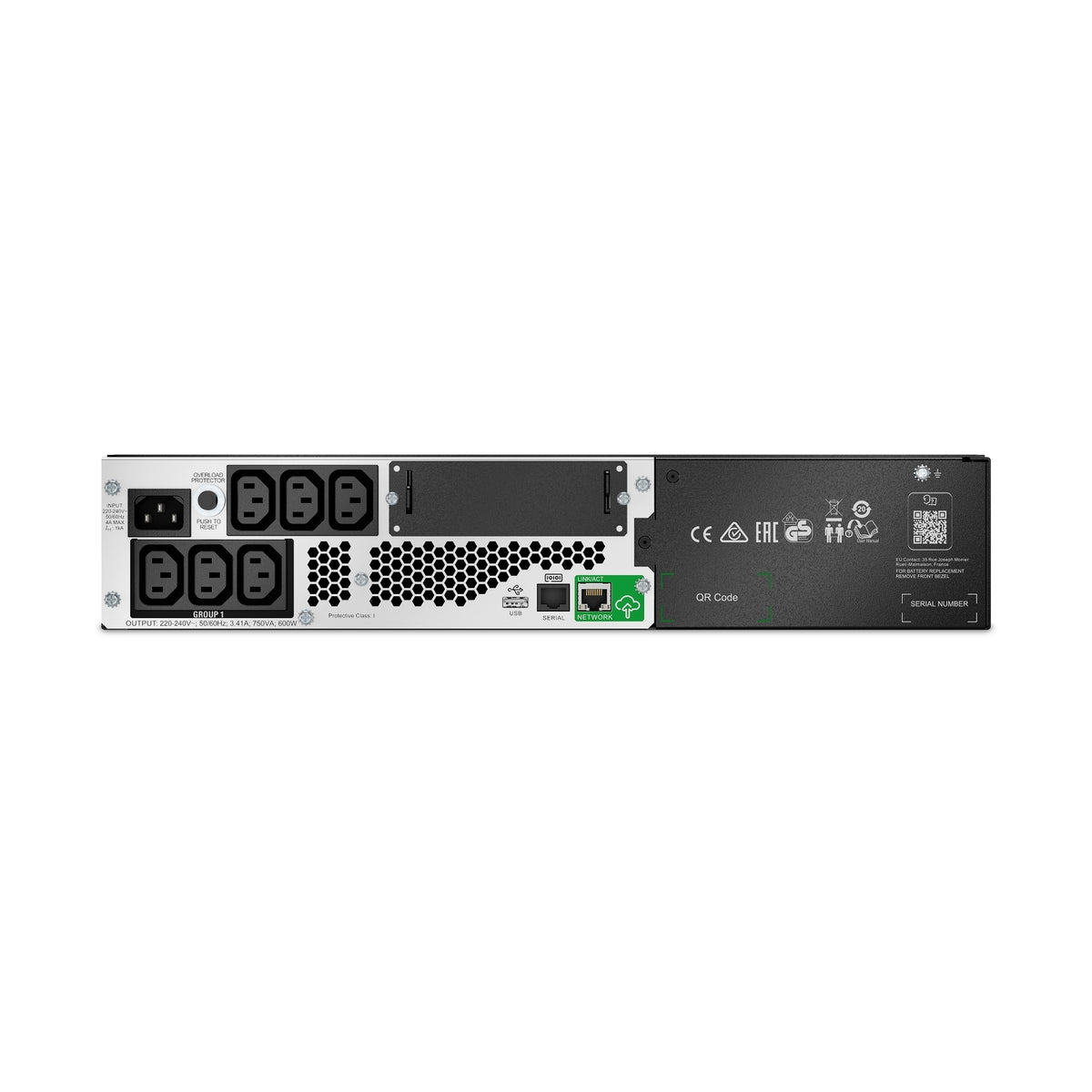 SMTL750RMI2UC - APC Smart-UPS, Line Interactive, 750VA, Lithium-ion, Rack/Tower, 2U, 230V, 6x IEC C13 outlets, SmartConnect…